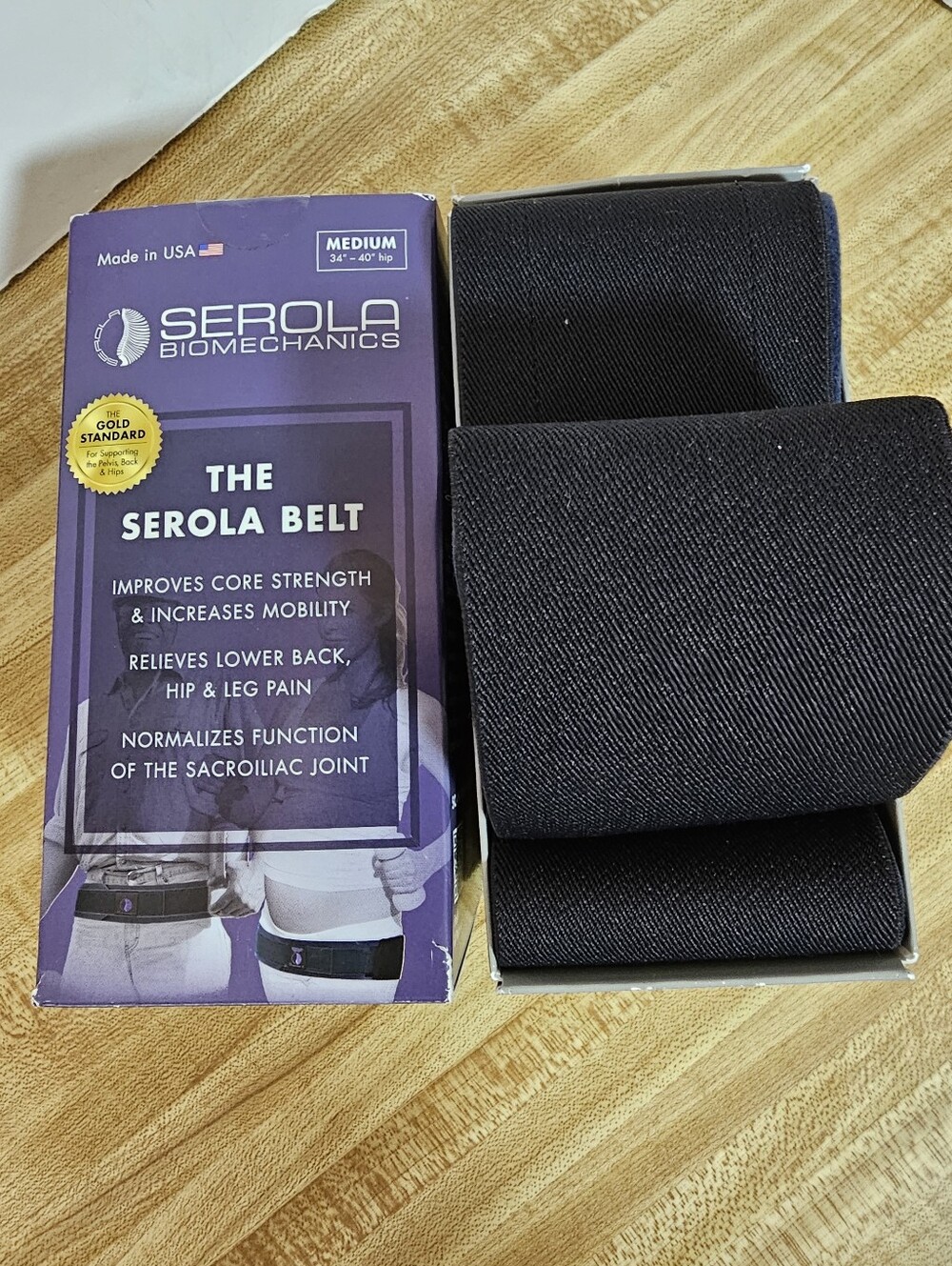 NEW Serola Sacroiliac Belt Size Medium 34"-40" Hip SI Joint Pain Relief Support